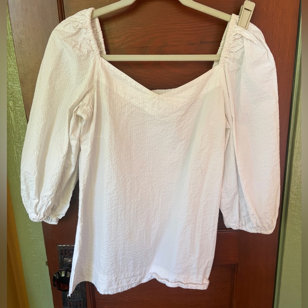 CUYANA WHITE BEACHY BLOUSE